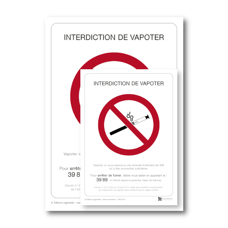 Affichage Interdiction de Vapoter - Étiquette à coller