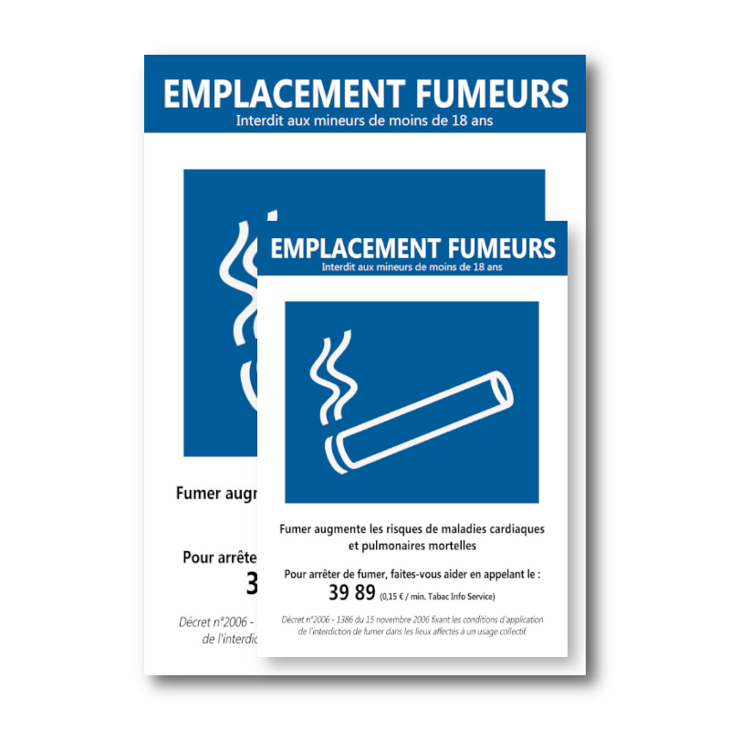 Affichage Emplacement Fumeurs - Étiquette à coller