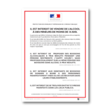 Affichage Protection des mineurs et Répression de l'ivresse publique - Sur place