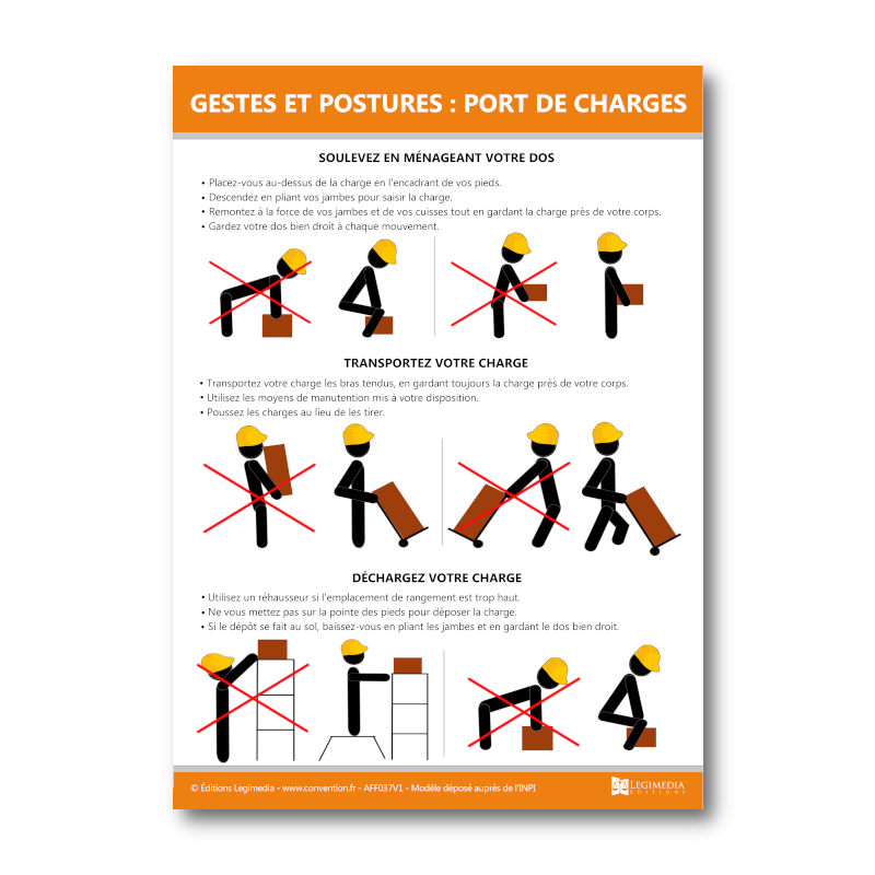 Affichage gestes et postures : port de charges