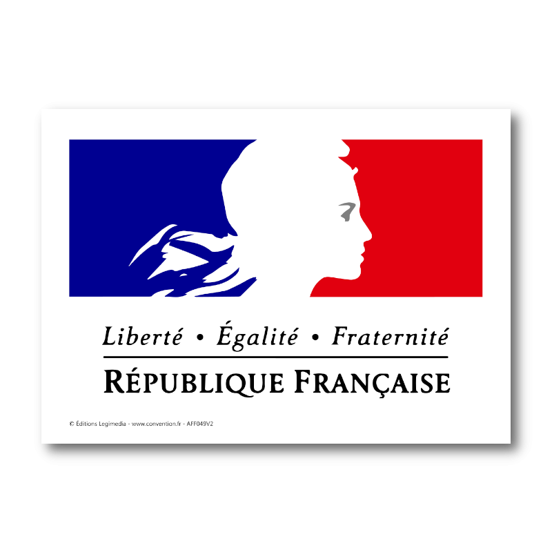 Panneau d'affichage de la devise de la République