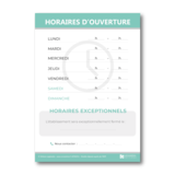 Image : Affichage des horaires d'ouverture