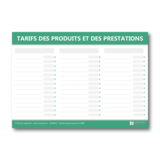 Affichage des tarifs des produits et des prestations