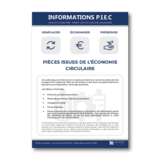 Affichage des informations des P.I.E.C. (Pièces Issues de l'Économie Circulaire) 