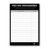 Affichage du prix des viennoiseries