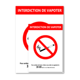 Affichage Interdiction de Vapoter - Étiquette à coller