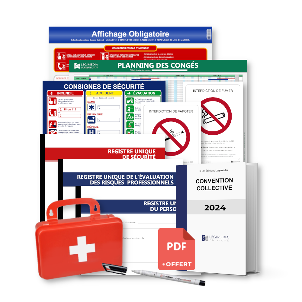 Pack Mise en Conformité intégrale toutes entreprises - 5 affichages et 3 registres obligatoires