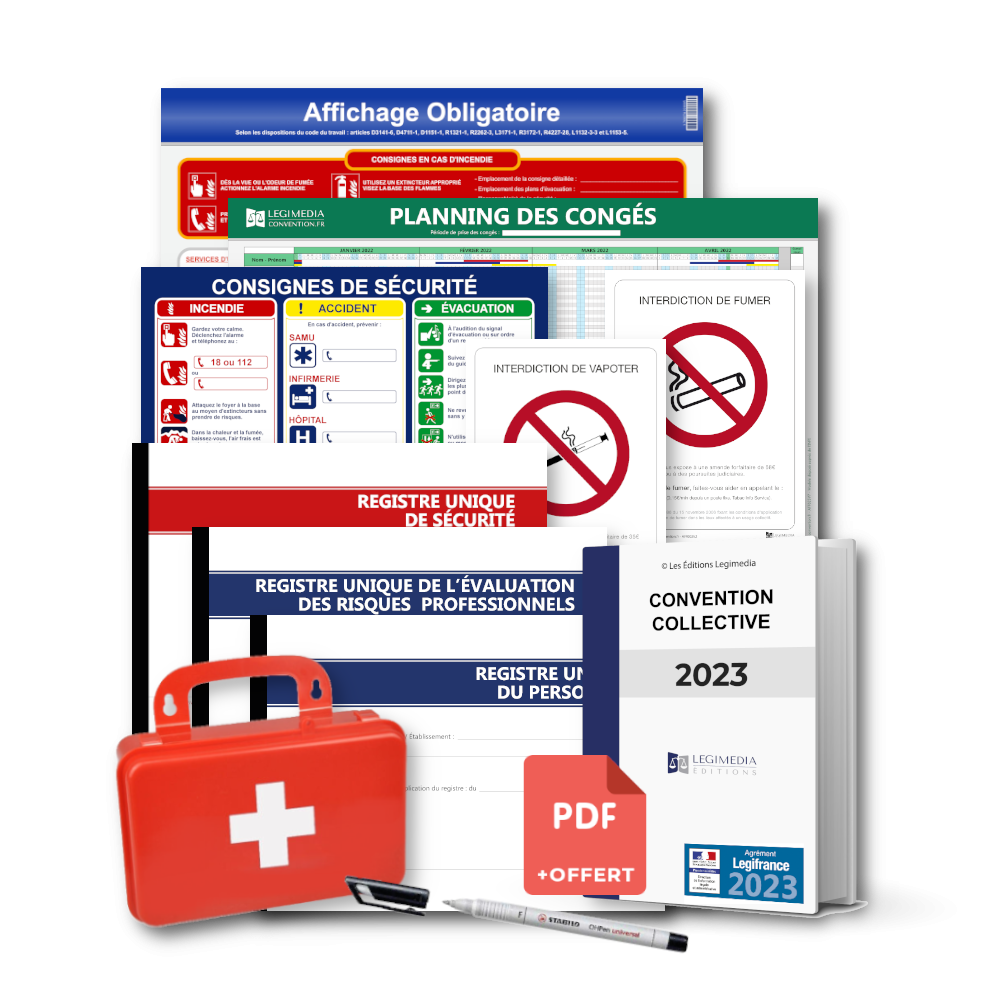 Pack Mise en Conformité intégrale toutes entreprises - 5 affichages et 3 registres obligatoires