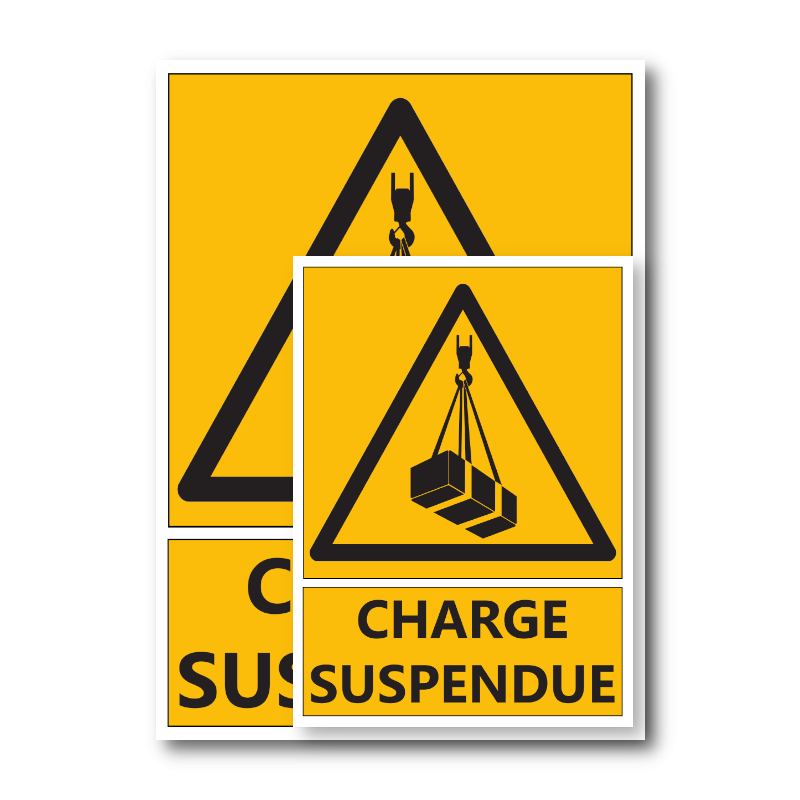 Signalétique "Danger charge suspendue"