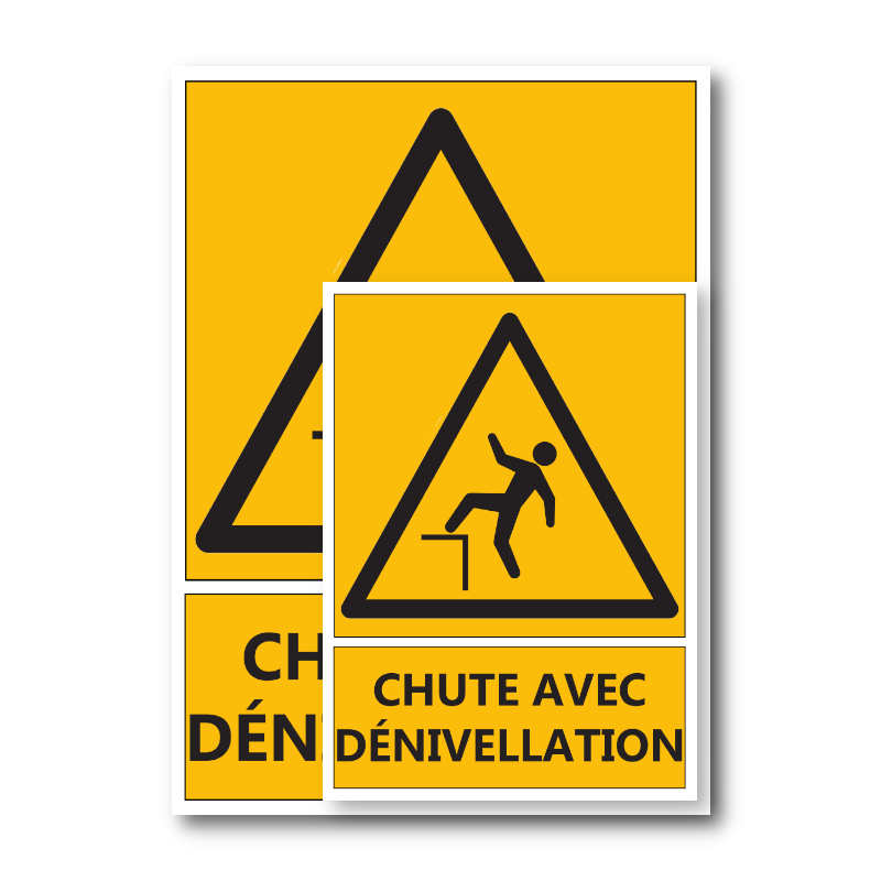 Signalétique "Danger chute avec dénivellation"
