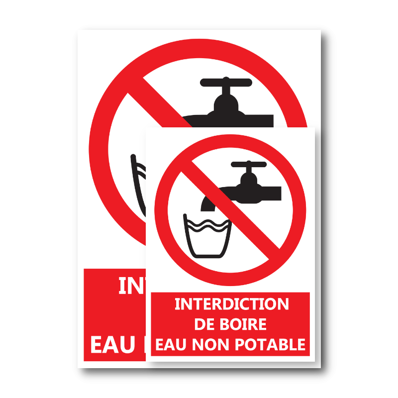 Signalétique "Interdiction de boire - Eau non potable"