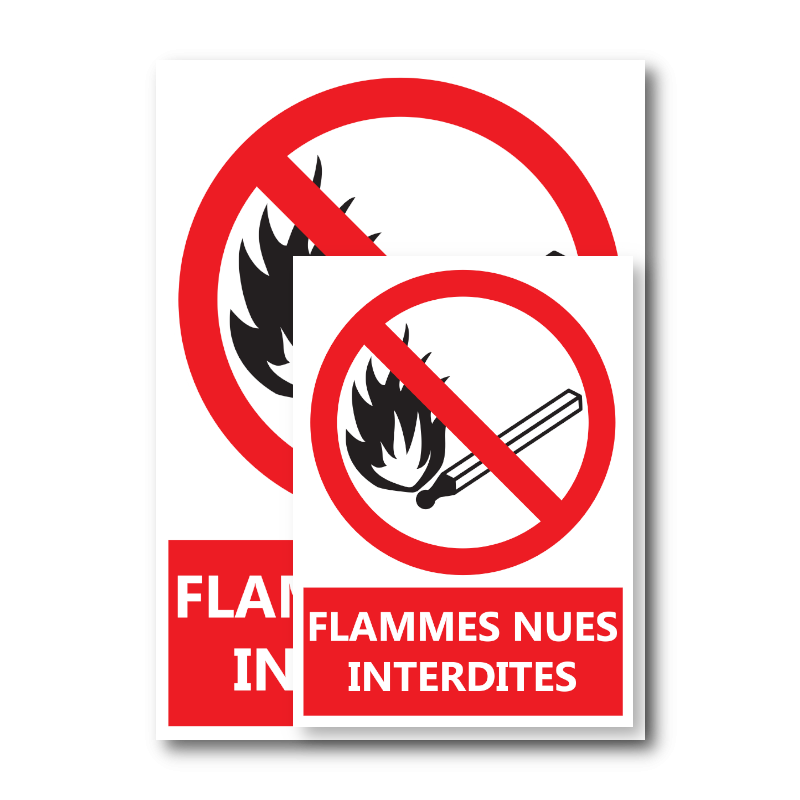 Signalétique "Flammes nues interdites"