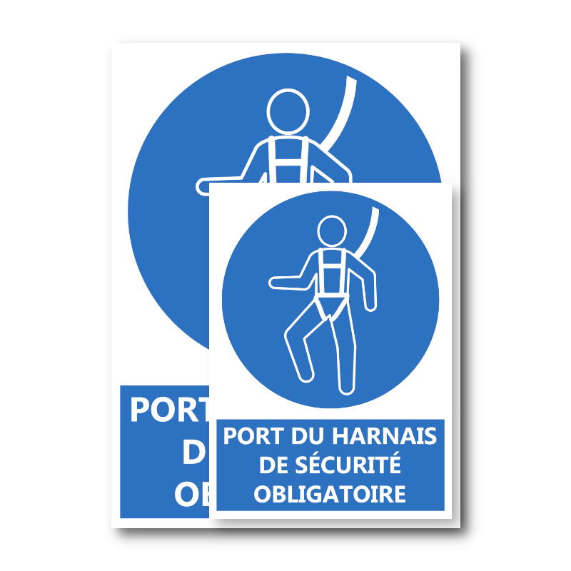 Signalétique "Port du harnais de sécurité obligatoire"