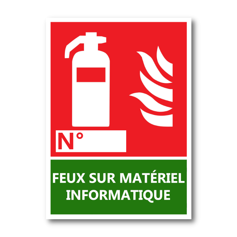 Signalétique "Extincteur sur feux de matériel informatique"