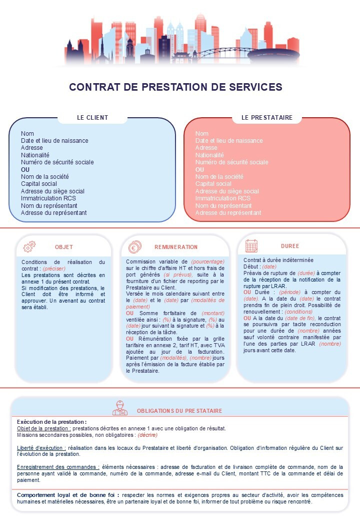 Photo produit Modèle de contrat de prestation de services - Legal Design