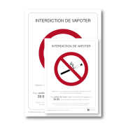 Illustration de Affichage Interdiction de Vapoter - Étiquette à coller