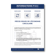 Illustration de Affichage des informations des P.I.E.C. (Pièces Issues de l'Économie Circulaire) 