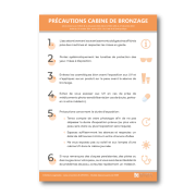 Illustration de Affichage des précautions d'utilisation des cabines UV en institut de beauté 