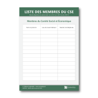 Panneau d'affichage de la liste des membres du Comité Social et Économique