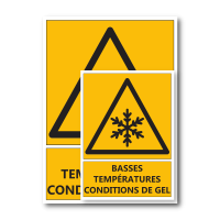Signalétique "Danger basses températures - gel"