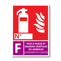 Signalétique "Extincteur classe F" Signalétique "Extincteur classe F"