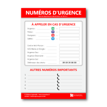 Illustration de Panneau d'affichage des numéros d'urgence