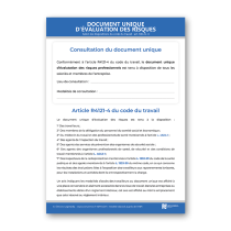 Illustration de Panneau d'affichage du document unique d'évaluation des risques
