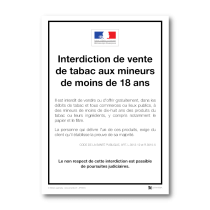 Illustration de Panneau d'affichage de l'interdiction de vente de tabac aux mineurs 