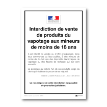 Illustration de Panneau d'affichage de l'interdiction de vente de produits du vapotage aux mineurs