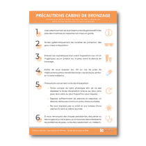 Illustration de Affichage des précautions d'utilisation des cabines UV en institut de beauté 