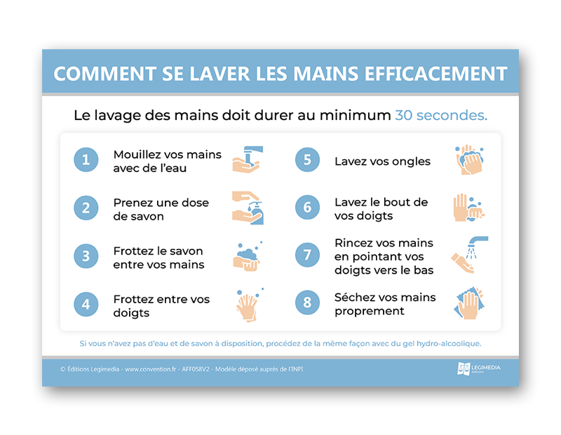 Image : Affichage méthodique : Comment se laver les mains efficacement ?
