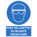 Signalétique "Port de lunettes de sécurité obligatoire"