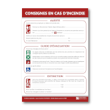 Panneau d'affichage des consignes de sécurité incendie