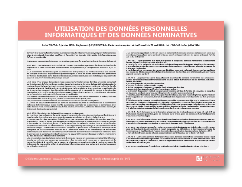 Affichage de l'utilisation des données personnelles informatiques et des données nominatives