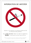 Affichage Interdiction de Vapoter - Étiquette à coller