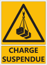 Signalétique "Danger charge suspendue"