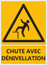 Signalétique "Danger chute avec dénivellation"