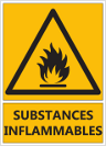 Signalétique "Danger substances inflammables"