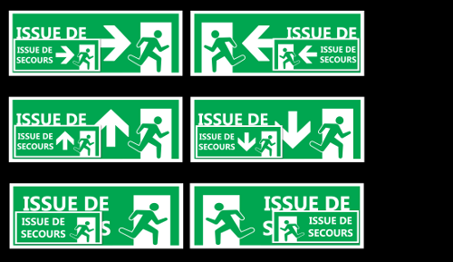 Signalétique "Issues de secours" - Format rectangle