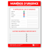 Affichage des numéros d'urgence