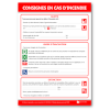 Affichage des consignes de sécurité incendie